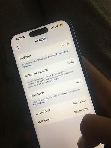 16 pro max ikinci el: IPhone 16, Mavi, Face ID — 2