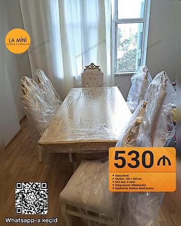 gaming oturacaq: Qonaq otağı üçün, Dördbucaq masa, 6 stul — 1