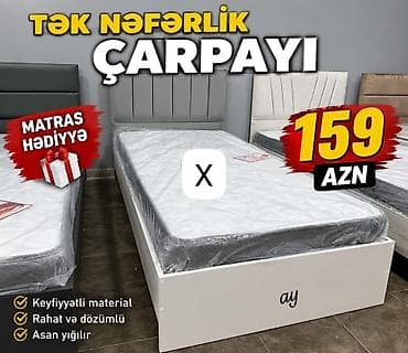 Tək nəfərlik çarpayı - Ölçü: tək nəfərlik - Komplekt: matras hədiyyə lalafo.az -da Tək nəfərlik çarpayı - Ölçü: tək nəfərlik - Komplekt: matras hədiyyə