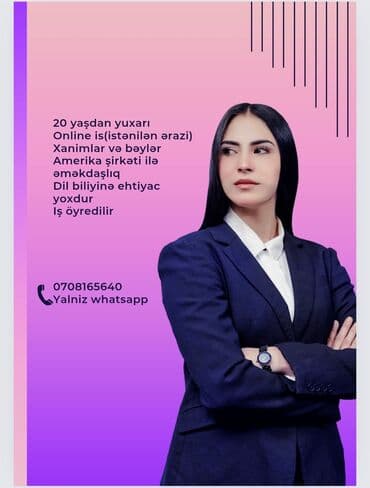 требуются мастера в салон красоты: Online iş imkanı – Amerika şirkəti ilə əməkdaşlıq - 20 yaşdan yuxarı — 1