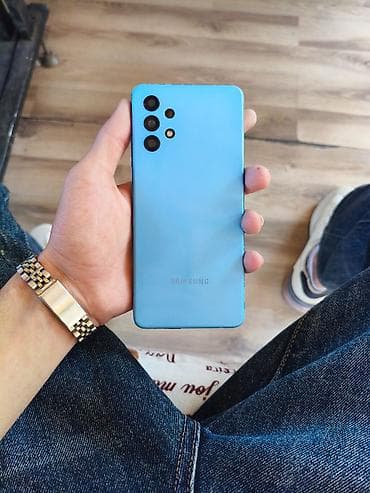 Компьютеры, ноутбуки и планшеты: Samsung Galaxy A32, 64 ГБ, цвет - Голубой, Две SIM карты — 2