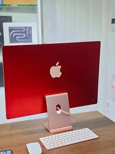 islenmis notebook satisi: Apple iMac 24" (narıncı/qırmızı rəng) - 24 düymlük 4.5K Retina ekran — 4