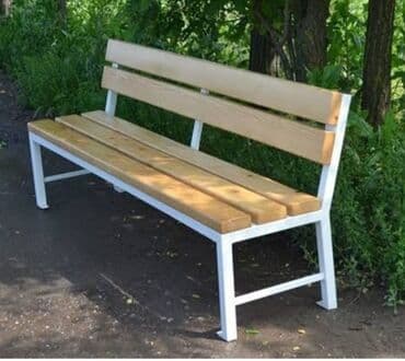 QAZ: Metal karkaslı taxta oturacaq skamyalar - Dizayn: Arxalı, klassik — 4