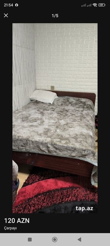 купить двуспальную кровать: İkinəfərlik çarpayı, Bazasız, Matrassız, Siyirməsiz — 1