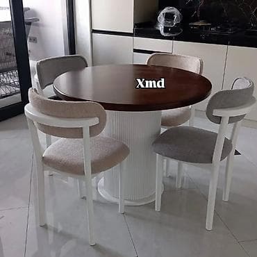 stul: Masa + 6 stul dəsti - Oval formalı geniş yemək masası - 6 ədəd yumşaq — 10