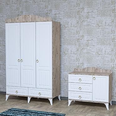 Yeni, 3 qapılı, Siyirməli, Ağ, Digər material, Açılan, Düz dolab — 5