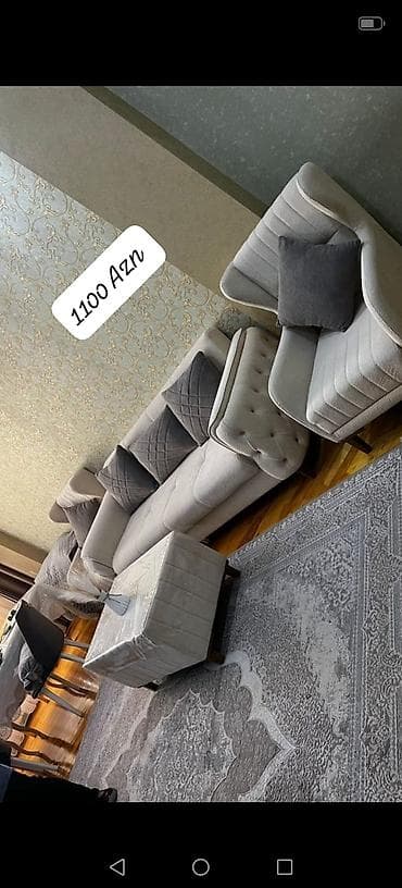 saloglu stol ve stullar: İşlənmiş, Divan, 2 kreslo, Pufik — 1