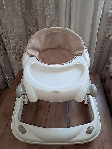 Uşaq gəzdirəni (yürütmə aparatı) - Rəng: ağ/bej - Yumşaq parça