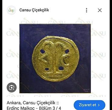 elcilik sekilleri: Müasir dekorativ tablo – relyef fakturalı, dairəvi maska/nişan — 2