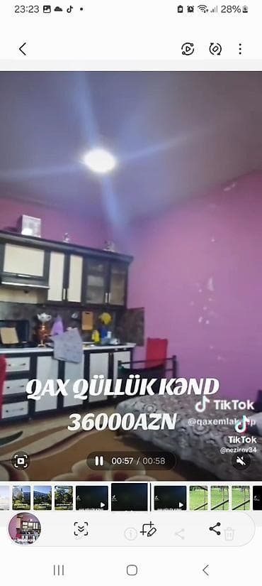 lenkeran ev satilir: Qax rayonu Gulluk kendinde ev satılır cenet mekanı Qax 15 sot heyeti — 1