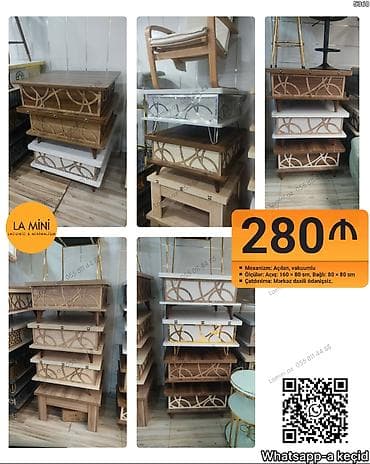 mini stol: Qonaq masası, Açılan, Kvadrat masa — 1