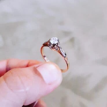 tək qaş: Nişan, Üzük, Çəhrayı qızıl, 583 Əyar — 2