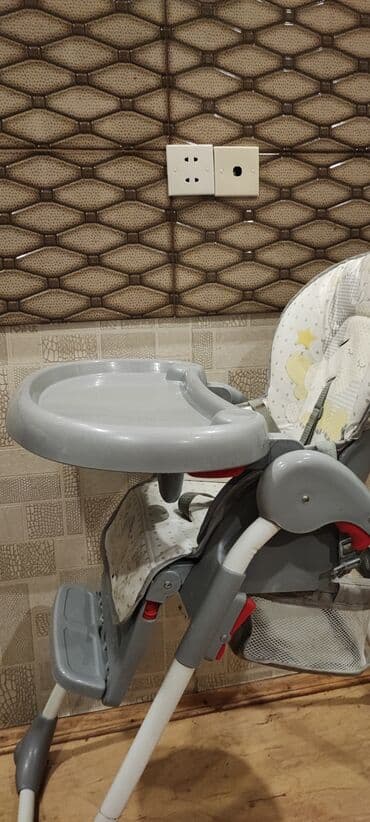 qidalandırmaq üçün uşaq stul yelləncək: Uşaq yemək stulu – SHENMA - Rəng: boz/ağ, naxışlı “My Baby” dizaynı - — 5