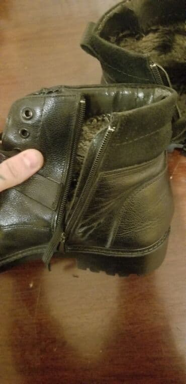 резиновые мужские ботинки: Qara dəri kişi botu - Material: parlaq teksturalı qara dəri içlik — 3