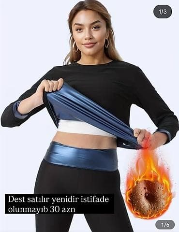 idman geyimleri: Termo idman geyim dəsti – qadınlar üçün - Rəng: qara (iç hissədə mavi — 2