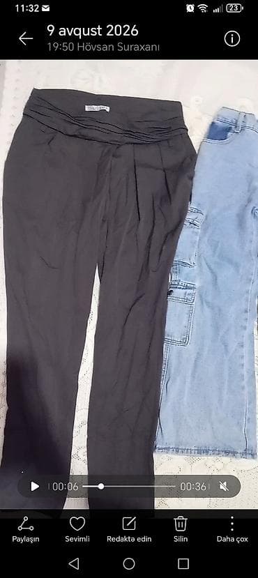cins salvar: Kargo ciblikli cins şalvarlar dəsti - Material: cins (denim) - — 5