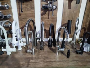 su kranti: Mətbəx üçün kranlar – geniş seçim - Müxtəlif dizaynlar: xrom, mat — 1