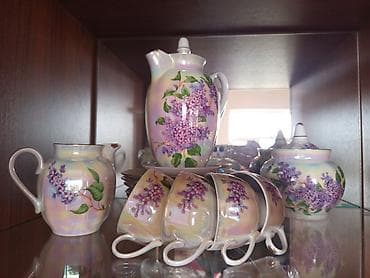 Çay dəsti, rəng - Bənövşəyi, Farfor