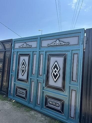 heyet darvazaları: Yeni Dəmir Həyət darvazası, Yana açılan, 3 m, Mexaniki, Qapı ilə, Kredit var, Pulsuz quraşdırma, Pulsuz çatdırılma — 2
