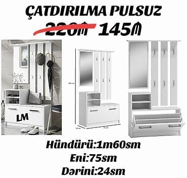 Yeni 👣👟Dəhliz dolabı👟👣 Birbaşa istehsalçıdan alın‼️ Qiymət : 145₼ — 1