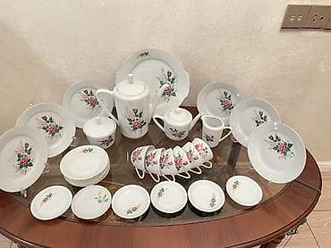 antik service: Çay dəsti, rəng - Qızılı, Farfor, 6 nəfərlik — 3