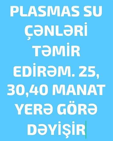 Plastik su çənlərinin təmiri xidməti - Hər ölçüdə və modeldə plastik