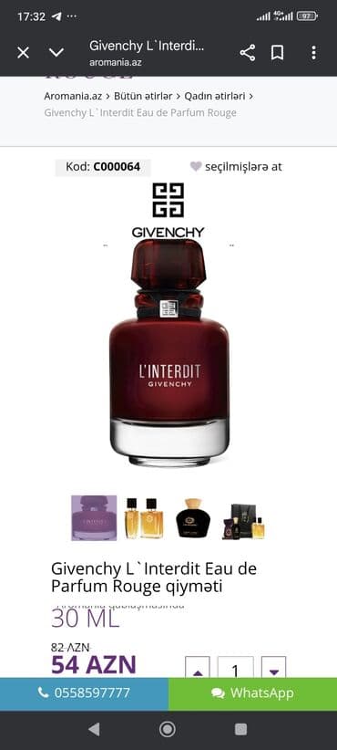 valentin yudashkin parfüm qiymeti: Givenchy L’Interdit Eau de Parfum Rouge – qadınlar üçün - Brend — 2