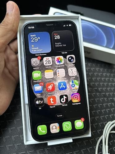 iphone 7 plus ekran qiymeti: IPhone 12, 64 GB, Qara, Face ID — 3
