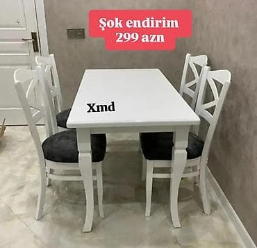 Mətbəx üçün, Yeni, Açılmayan, Dördbucaq masa, 4 stul lalafo.az -da Mətbəx üçün, Yeni, Açılmayan, Dördbucaq masa, 4 stul