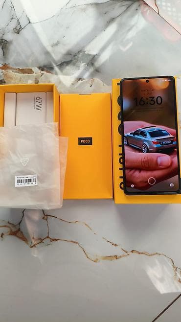 telefon android: Poco M6 Pro, 256 GB, rəng - Mavi, Barmaq izi — 3