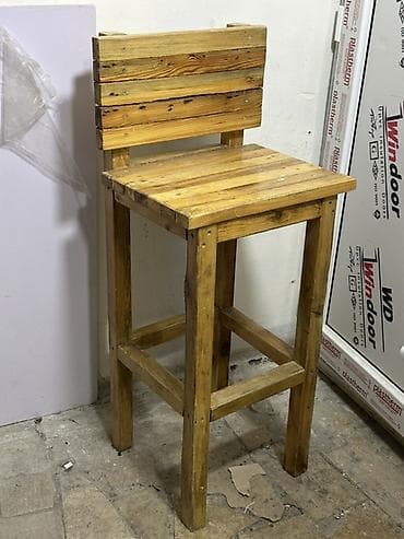 pedukur stolu: Taxta bar taburesi - Material: tamamilə ağacdan hazırlanmışdır, təbii — 1