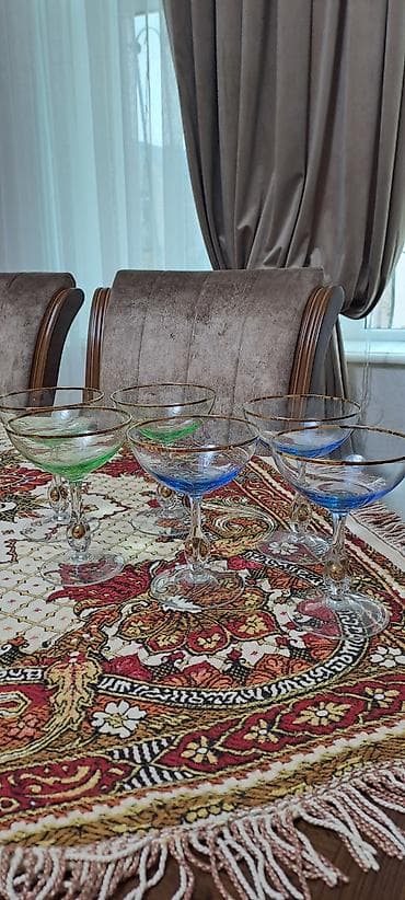 bayram sufreleri: Qədəhlər, rəng - Yaşıl, Şüşə, 6 ədədli dəst — 2