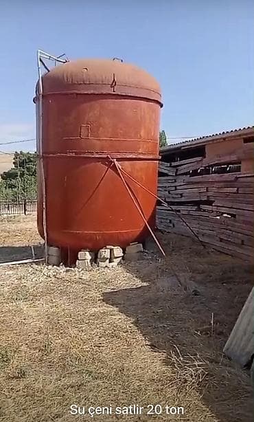 su çəni 2 ton: 20 tonluq metal su çəni - Həcm: 20 ton (şəkildə qeyd edilib) - — 1