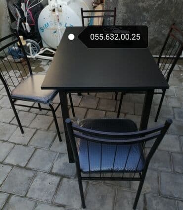 stul ev ucun: Kafe və cayxana üçün stol stul desti, kuxna üçün masa və oturacaqlar — 21