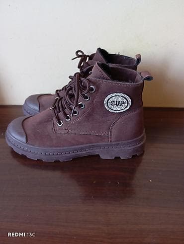 spector bot: Qəhvəyi rəngdə unisex payiz -qış botları - Material: yumşaq süet — 1