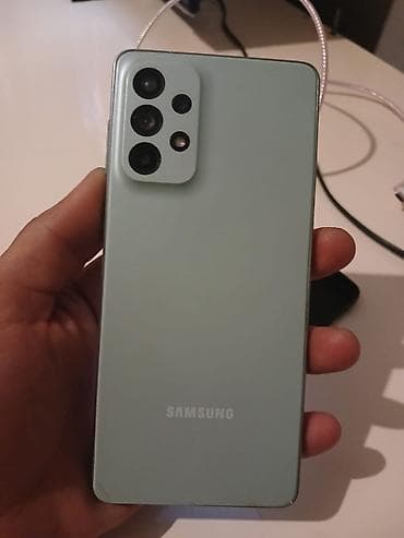 ikinci el telefon ayfon 7: Samsung Galaxy A73 5G, 256 GB, rəng - Yaşıl, Barmaq izi — 1