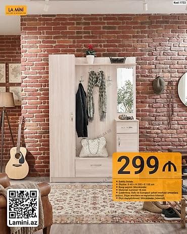 Dəhliz Dolabı – La Mini (Kod: 1722) - Ölçü: D 40 × H 200 × E 150 sm - — 1
