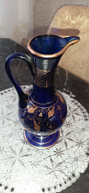 dekorativ qab: Rəng - Göy, Şüşə — 5