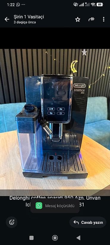 Delonghi coffee aparati 950 Azn. Unvan Icheriseher. Shirin x. 9681