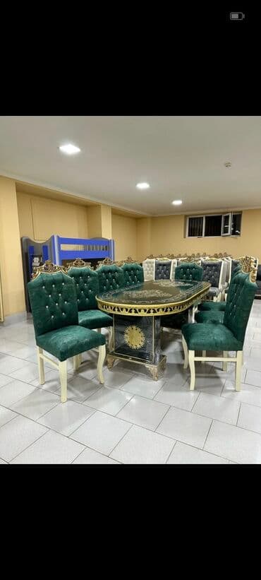 ders masaları: Qonaq otağı üçün, Yeni, Açılmayan, Dördbucaq masa, 6 stul — 8