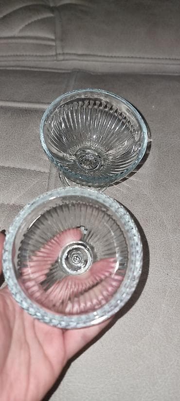 uşaq kalyaskalari: Şüşə şirniyyat qabı – qapaqlı və ayaqlı - Material: şəffaf şüşə - — 3