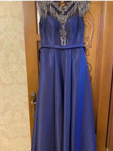 tikdirmek ucun don modeli: Zərif gecə libası - Rəng: dərin lacivərd - Model: A-kesim, uzun — 1