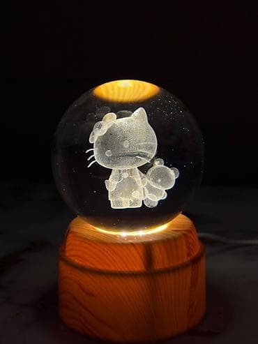 3д ручка: 3D lazer oyma kristal şar LED lampa - Şüşə kristal kürə daxilində 3D — 2