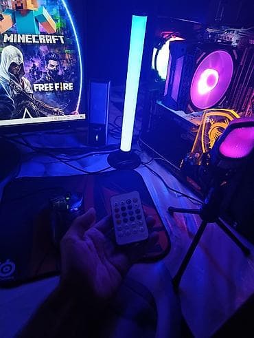 Masaüstü kompüterlər və komponentlər: RGB işıq efektli tam oyun stansiyası Komplekt: - Sistem bloku: qabaq — 3