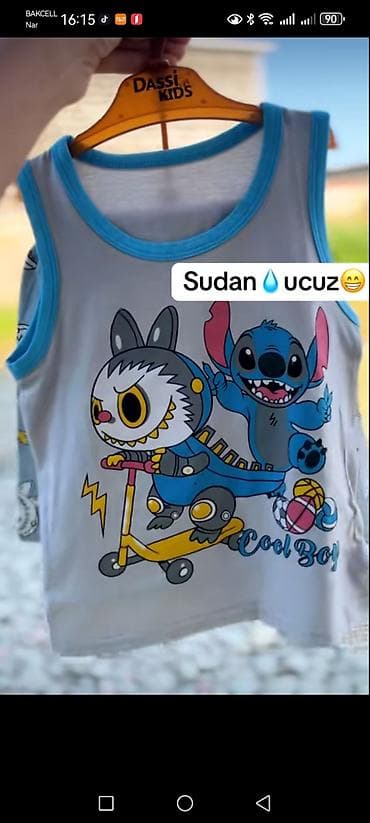 кожаная куртка бу: Uşaq geyimləri dəsti - Qızlar üçün mavi cins ətək-şortlar: rezinli — 3