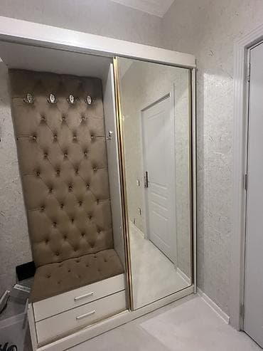 İşlənmiş, 1 qapı, Güzgülü, Ağ, Digər material, Kupe, Düz dolab