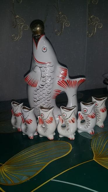 gurcu xengeli satisi: Porselen “Balıq” servis dəsti - Material: parlaq ağ porselen — 2