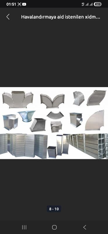 Elektrik işləri: Havalandırma sistemləri üçün istifadə olunan, metal materialdan — 4