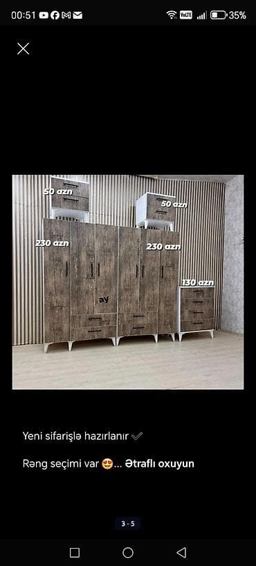 ag qorka: Yataq otağı üçün modul mebel dəsti – sifarişlə hazırlanır, rəng seçimi — 4