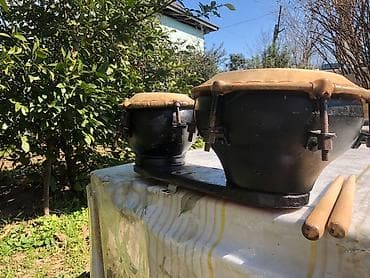 elektro gitara satilir: İkiqat təbil (bongo) dəsti - Korpus: metal gövdələr, ümumi taxta baza — 3